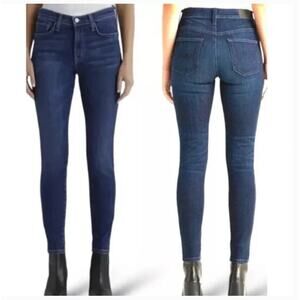 Women's Dark Indigo Wash Edwin Pixie 9" Mid Rise Skinny Jeans, Sz 28 NWT